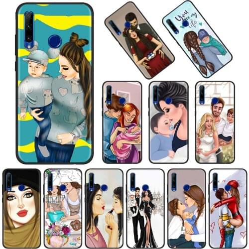 Case For Honor 30 30i 10 Pro Plus Lite TPU Soft Cover for HONOR 30 Youth 20 20e 20s Lite Fundas Black Coque Mom Dad baby family