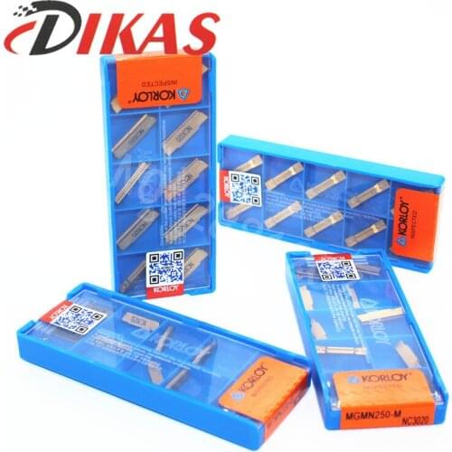 DIKAS 10pcs mgmn200 mgmn250 mgmn300 mgmn400 nc3020 grooving carbide inserts turning inserts turning tool CNC tools