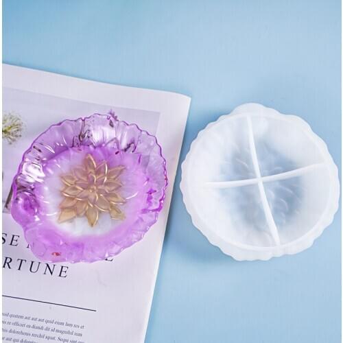 Leaf Disc Petal Saucer DIY crystal epoxy resin molds Saucer Storage Set Tray Silicone Mold Table Decoration Handmade Making 2021