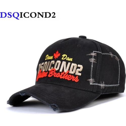 DSQICOND2 Casual Black Baseball Caps Men Brand DSQ Letter Snapback Cap for Mens Women Cap Gorras Bone Dad Hats Hip Hop Casquette