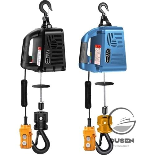 500KG 220v Mini Electric Hoist Household Small Electric Hoist Portable Crane Remote Control Air Conditioning Tensioner