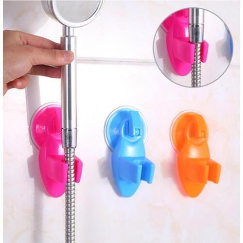 Cute Candy Color Useful Super Suction Shower Spray Head Stand Bracket Holder Faucet Wall Mount Adjustable Sucker for Bathroom