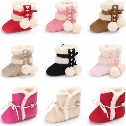 Lovely Autumn And Winter Baby Shoes Girls And Boys Pure Color Baby Boots 0-18 Months Newborn Cotton Boots Toddler Shoes