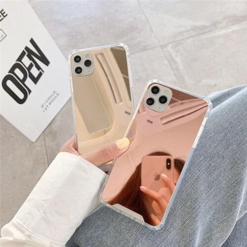 Fashion Anti-knock Mirror Phone Case for iPhone 11 Pro Max 12 Xs XR SE 2020 7 8 Plus 12 Mini 6 6S Silicone Frame Cover Cases