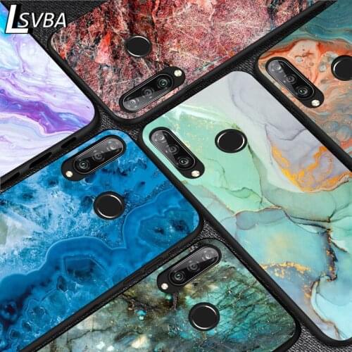 Vintage marbling For Huawei Y5 6 7 8 9 Y5P Y6S Y6P Y7P Y7A Y8P Y8S Y9A Y9S 2018 2019 2020 Pro Prime Black Soft Phone Case