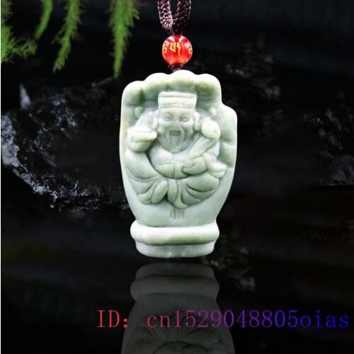 Jade God of wealth Pendant Necklace Fashion Women Gifts Charm Natural Amulet Chinese Jewelry Carved Accessories
