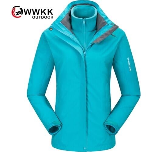 Couple Three-in-one Jacket Two-piece Suit Detachable Removable Fleece Liner Mountaineering Suit Windproof Waterproof Ski Fishing