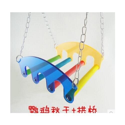 Pet birds toy acrylic parrot toy color stair swing bridge