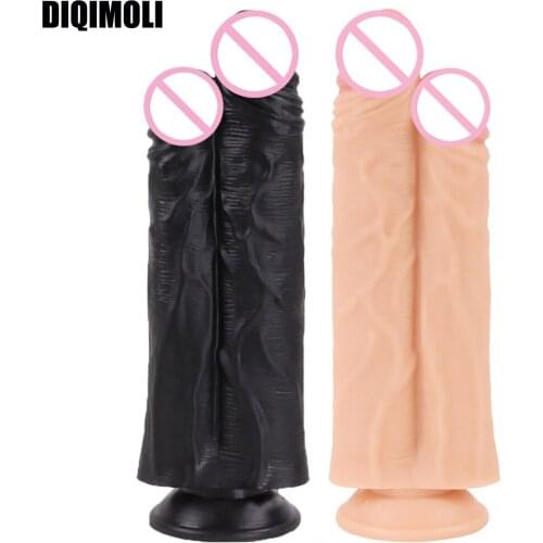 27CM*8CM Oversized Realistic Double Dildos Soft Skin Feeling Huge Penis Thick Phallus Big Dick Sex Toys for Female Masturbation