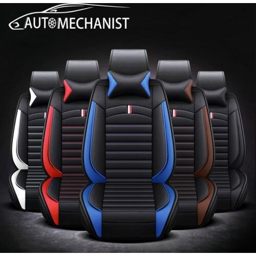 Adjustable Car Seat Cover Front Rear Seat Protector Cushion Pu Leather Pad Mat for Auto Automotive Interior Protector Accessores