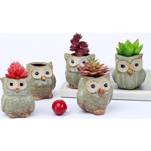 Retro Animal Succulent Pot Ceramic Vase Planter Desktop Ornaments Home Decor Garden Decoration Flower Pot Plant Pot