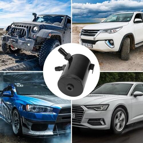 Reservoir Tank Compact Baffled 2-Port Aluminum Universal Car Parts Fuel Tank Oil Catch Can Baffled Oil Tank