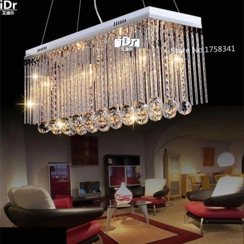 Rectangle Luxury lamp Crystal Pendant Light Fitting Crystal chandelier ceiling suspension lamp for dining room bedroom