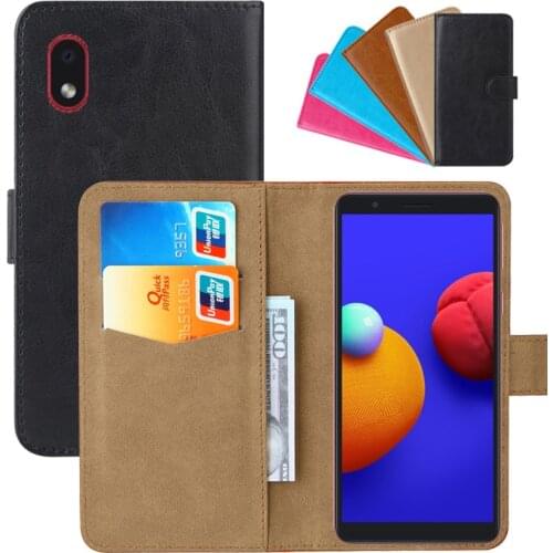 Luxury Wallet Case For Samsung Galaxy A01 Core PU Leather Retro Flip Cover Magnetic Fashion Cases Strap