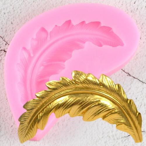 Scroll Leaves Silicone Molds DIY Feather Cake Decorating Fondant Mold Polymer Clay Jewelry Cupcake Topper Candy Chocolate Moulds