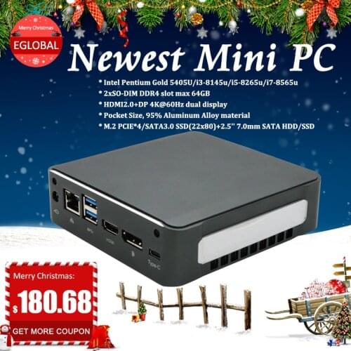 8th Gen i7-8565U/i5-8265U/i3-8145U 4K webcam PC computer Windows 10 pro /Linux Mini PC DDR4 64GB Gaming PC HDMI 2.0 USB3.1