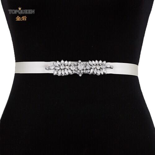 TOPQUEEN S49 Womens Crystals Rhinestones Belt Wedding Bridal Sashes Belts Bridesmaid Dresses Accessories For Evening Party
