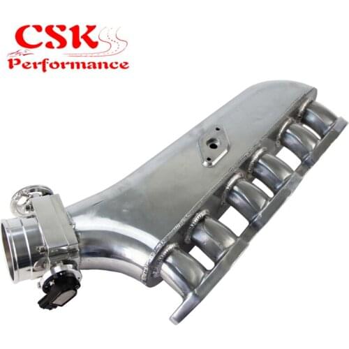 Intake manifold + 90mm Throttle Body W/ TPS Sensor Fits For Toyota Supra 1JZ-GTE Silver / Black