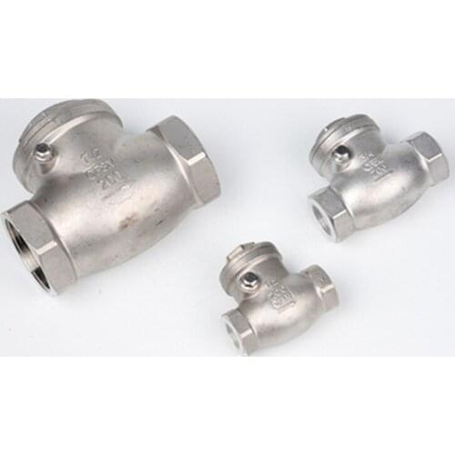Stainless steel wire mouth horizontal non-return valve 304 stainless steel female thread swing check valve 1/2" 3/4" 1" 1-1/4"