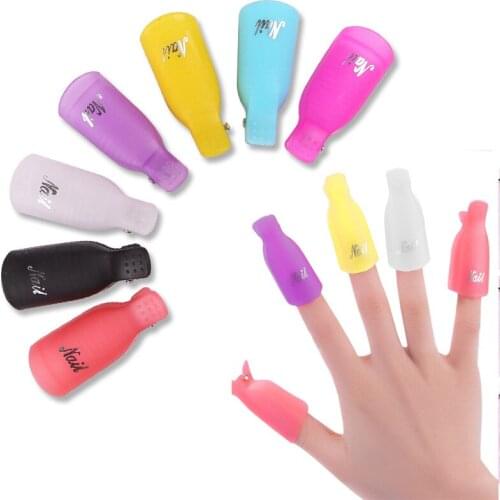 5/10Pcs Plastic Nail Art Soak Off Cap Clips Nail Art Tips for Fingers UV Gel Polish Remover Wraps Tools Cleaner Nail Degreaser
