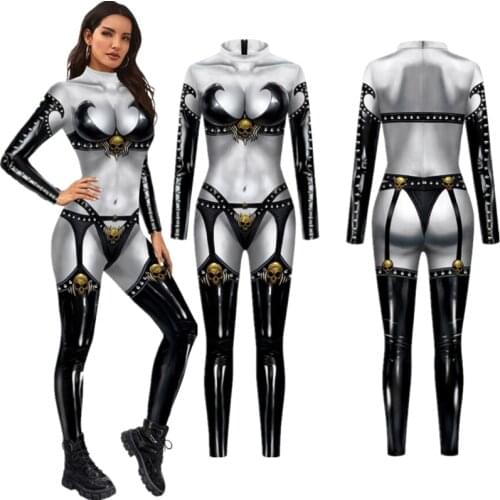 Evil Ernie Lady Death Hope Silm Jumpsuit Catsuit Sexy Women Cosplay Costumes Halloween Bodysuit