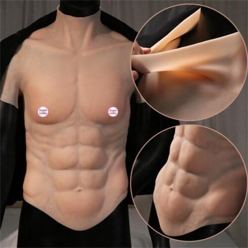 Tpe Half Body Male Mannequin Vest Cloth Muscle Coat Solid Silicone Doll Simulation Masturbation Suit D492