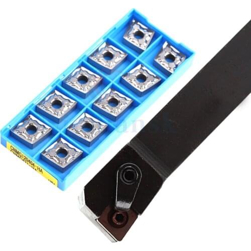 1PC MCFNR2020K12 MCFNR2525M12 External turning toolholder for CNC machine tools and lathes+10pcs High-strength carbide blade set