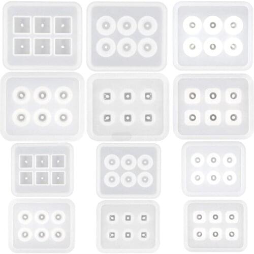 12Pcs All Size Round Square Roundle Beads Resin Mold Gemstone Beads Resin Molds