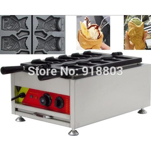 Commercial Non-stick 110v 220v Electric 5pcs Ice Cream Fish Waffle Maker Machine Baker Iron