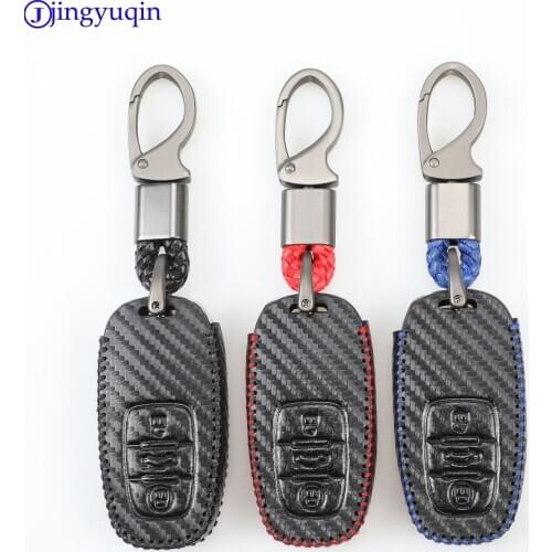 Jingyuqin Car Accessories For Audi A6 RS4 S5 A3 Q3 Q5 S3 A4 Q7 A5 TT Key Bag Cover ABS Cecoration Protection Key Case For Car