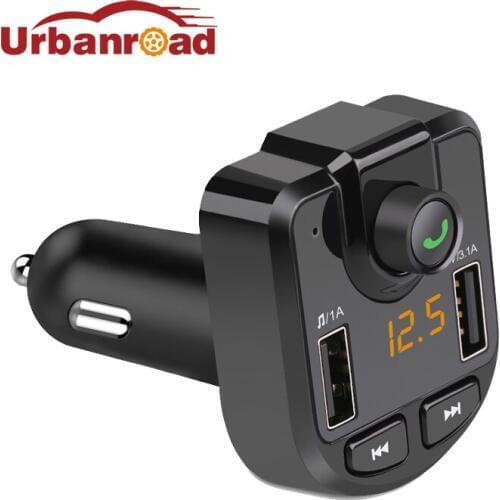 Urbanroad Dual USB Charger Fm Transmitter Car Wireless Bluetooth Mp3 Player Car 4.1A For Iphone GPS Fm Modulator With Voltage