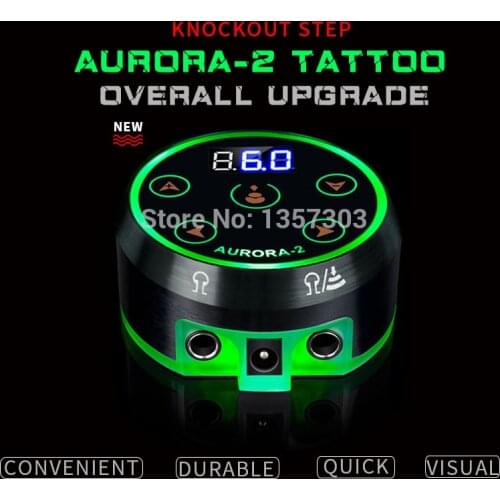 2019 New Professional Mini AURORA LCD Tattoo Power Supply with Power Adaptor for Coil & Rotary Tattoo Machines