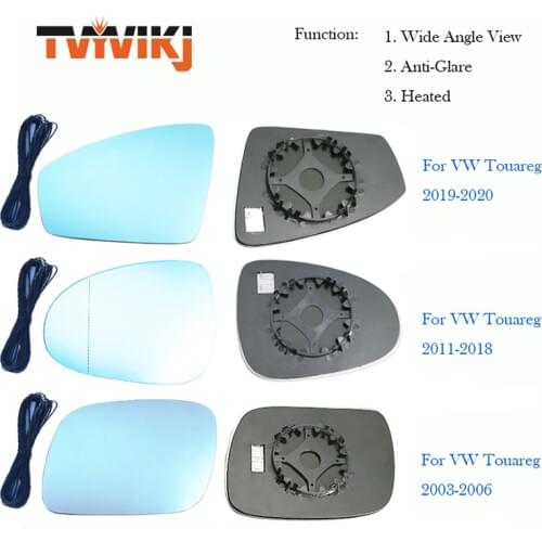 TVYVIKJ Side Rearview Mirror Blue Glass Lens For VW Touareg 2003-2020 Wide Angle View anti glare side door mirror wing