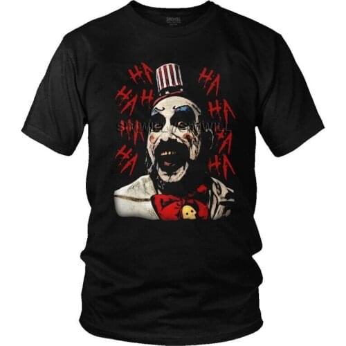 Male Captain Spaulding T-Shirt Harajuku Horror Film House of 1000 Corpses Tshirt Short Sleeve Unique T Shirt Cotton Tee Gift