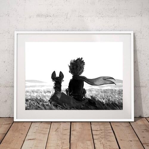 The Little Prince and Fox Canvas Art Poster Print Wall Pictures Kids Room Living Room Wall Decor Painting and Mural No Frame