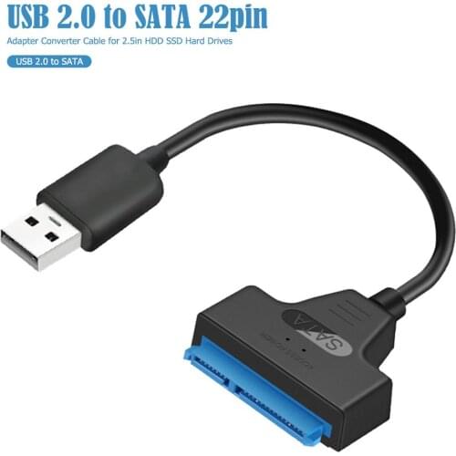 USB 2.0 to SATA Adapter 480Mbps 22pin Adapter Converter Cable Support 2.5 Inch External SSD HDD Hard Drive 3TB