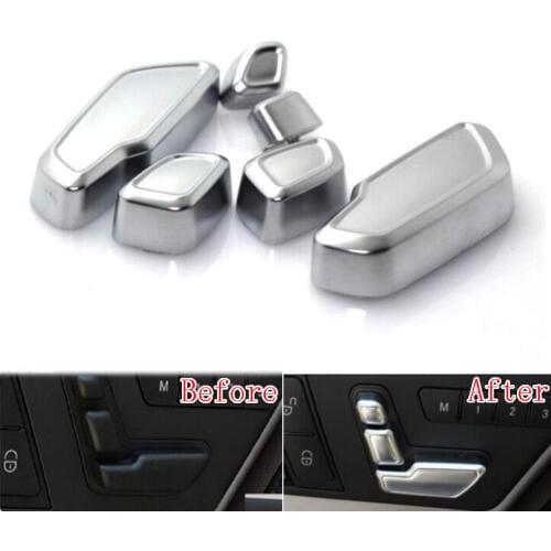 BBQ@FUKA 6x auto car Inner Seat Adjustment Button Switch Trim Cover Fit For Benz E Class GLK ML GL CLS SLK Car Accessory