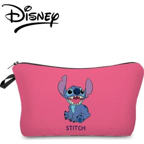 Disney Lilo & Stitch Printing Cosmetic Bags Cute Child Candy Organizer Bag Hot Sale Pouchs Bag Cartoon Unique Women Makeup Bag