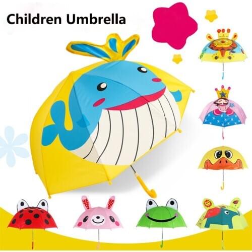 3D Cute Cartoon Rain Umbrella For Children Small Umbrellas Kids Umbrella For Boys Fashion Umbrellas