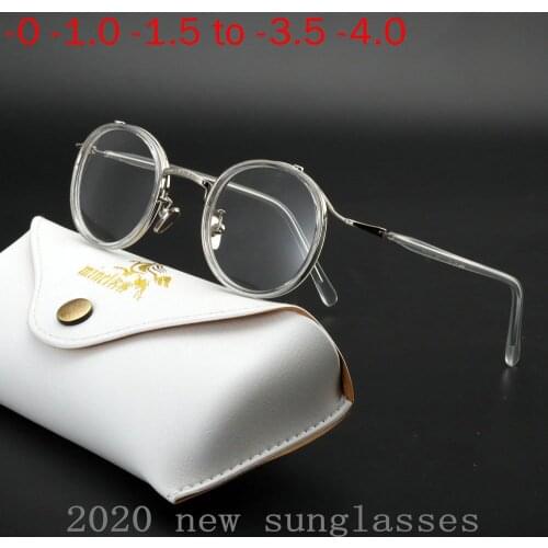 MINCL Vintage Small Round Nearsighted Transition Glasses Women Fashion New Myopia Photochromic Sunglasses for Men NX