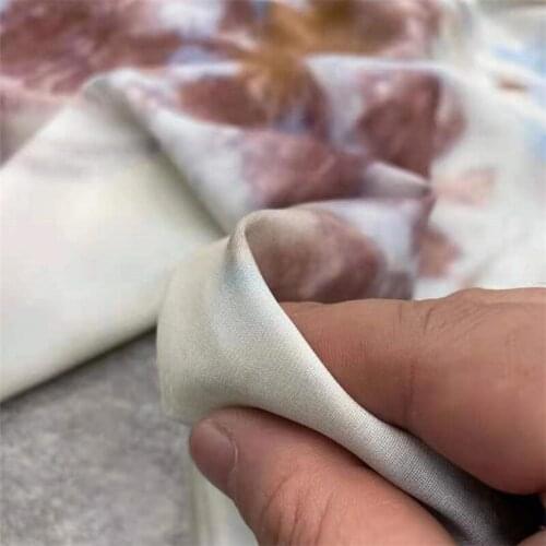 Fashion Silk Fabric Tie Dyeing Process Heavy Silk Fabric 30 Mum Stretch Clothing Dress Suit Shirt Mulberry Silk Fabric Sewing
