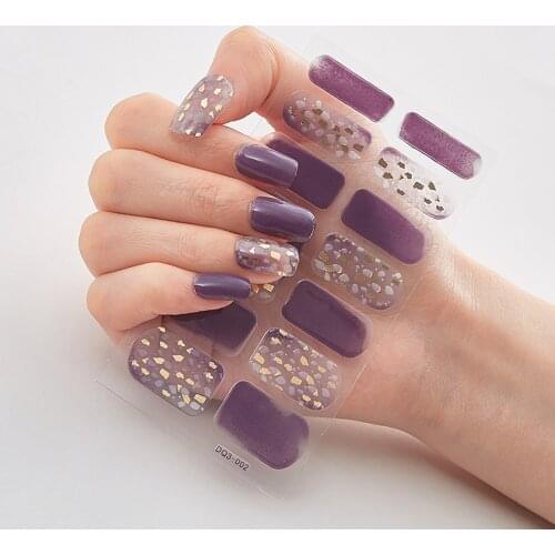 1PC Patterned Nails With Creative Nail Polish Nail Art Stickers Women Salon Full Beauty StickerManicure Accesoires Nail Strips