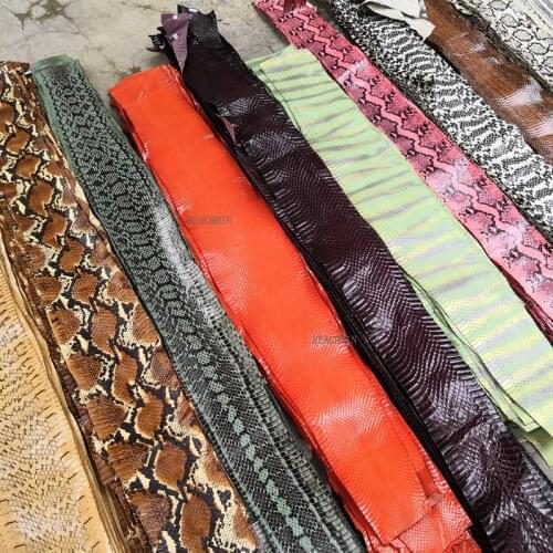 20 Colors Natural Snakeskin Leather Fabric Grain For Handicraft DIY Leather Craft tools Strap Bag Rare Skin 80cm-140cm