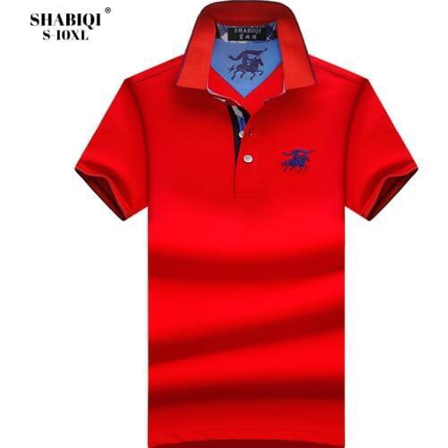 New 2019 Men Polo SHABIQI Brand Clothing Male Fashion Polo Shirt Men Casual Lapel Polo Shirts Plus Size 5XL 6XL 7XL 8XL 9XL 10XL