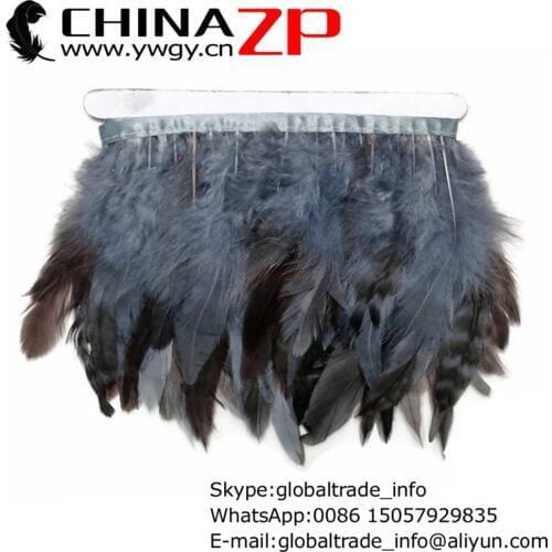 Wholesale in CHINAZP Factory 10yards/lot Unique Dyed Gray Rooster Chinchilla Schlappen Feather Trim