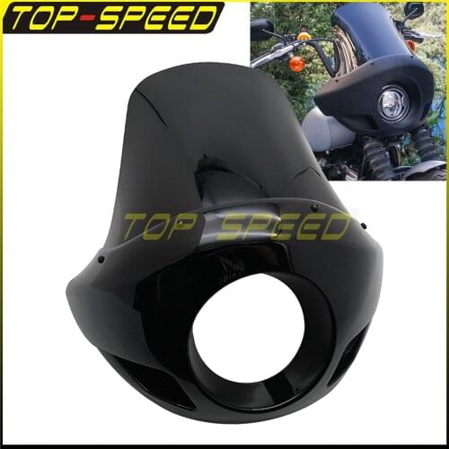 Motorcycle 5.75" Headlight Fairing Screen Cover Mounting 35mm-49mm Front Forks For Harley Dyna Sportster Touring Bobber