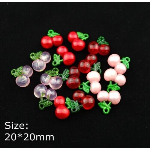 10pcs/Lot Cute Cherry Charms For Bracelets Necklace Earring Jewelry Making DIY Craft Pendants Handmade Dollhouse