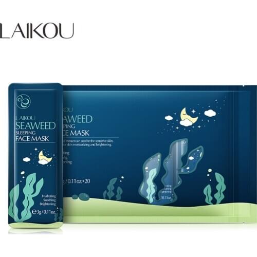 LAIKOU Seaweed Sleeping Mask Moisturizing Moisturizing Whitening Spots Oil Control Acne Skin Smooth and Delicate