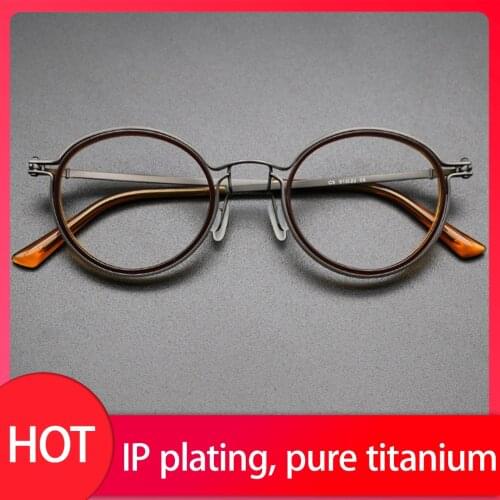 Vintage Handmade Acetate Round Glasses Frame Men Women Luxury Brand Retro Prescription Optical Myopia Eyeglasses Frame Eyewear