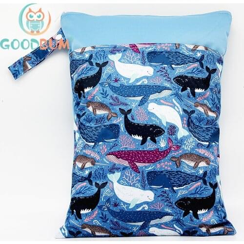 Goodbum 1 Wet Dry Bag With Two Zippered Baby Diaper Nappy Bag Waterproof Swimmer Retail Wholesale 30cmx40cm 20 Colors